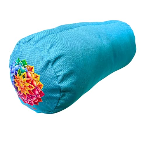 The Yogis Iyengar Yoga Bolster (Filled With Cotton) Removable/Washable Cotton Cover Reduced Stress on Spine, Neck Pain Relief (colour - Sky Blue) - Image 1