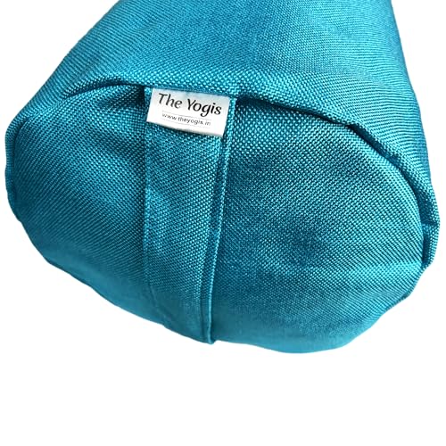 The Yogis Iyengar Yoga Bolster (Filled With Cotton) Removable/Washable Cotton Cover Reduced Stress on Spine, Neck Pain Relief (colour - Sky Blue) - Image 3