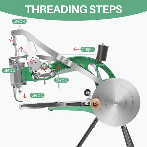 FAHKNS Leather Sewing Machine, Shoe Repair Machine Cobbler Sewing Machine with Dual Cotton Nylon Line Canvas Leather Stitching Machine for Shoes Tents - Image 2