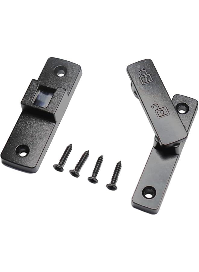 promass Heavy-Duty Flip Latch Lock 180 Degree Sliding Door Lock bar barn Door Latch Hook-and-Eye Buckle Wooden Fence Door Lock Black Ship Window Lock Door latches Internal (black) - Image 4