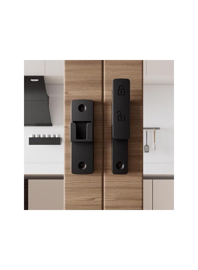 promass Heavy-Duty Flip Latch Lock 180 Degree Sliding Door Lock bar barn Door Latch Hook-and-Eye Buckle Wooden Fence Door Lock Black Ship Window Lock Door latches Internal (black) - Image 5