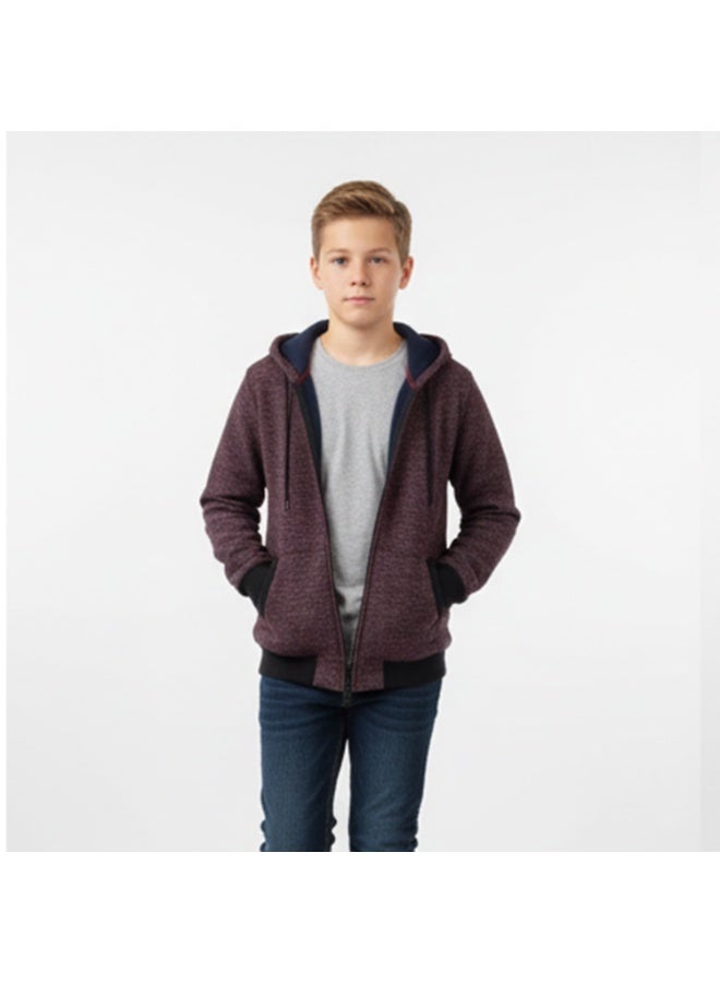Caesar Boys' hoodie with zipper and front pockets - Image 4