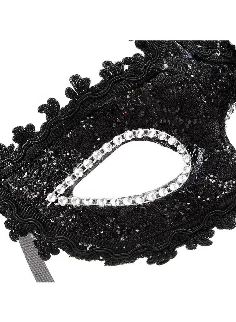 مجموعة أقنعة تنكرية، قطعتان، قناع تنكري للأزواج مزين بزهرة جانبية ونقوش مرسومة، أقنعة تنكرية نسائية، قناع تنكري يغطي نصف الوجه لحفلات التنكر، الحانات، حفلات التخرج، وحفلات الزفاف - Image 4