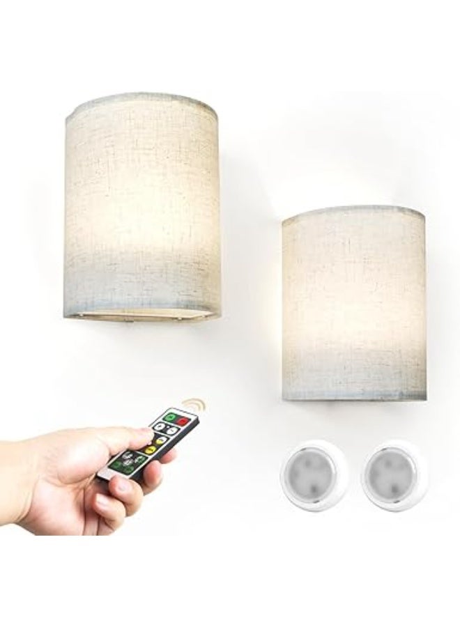 Baytion Baytion Baytion Wall Lights, LED Wall Lamps with Remote&Timer, Dimmable light, Battery Wall Sconce with Fabric Linen Lampshade, Indoor Wall Lights for Bedroom Living Room Hallway Balcony, LED Wall Lamps with Remote&Timer, Dimmable light, Battery Wall Sconce with Fabric Linen Lampshade, Indoor Wall Lights for Bedroom Living Room Hallway Balcony, LED Wall Lamps with Remote&Timer, Dimmable light, Battery Wall Sconce with Fabric Linen Lampshade, Indoor Wall Lights for Bedroom Living Room Hallway Balcony - Image 1