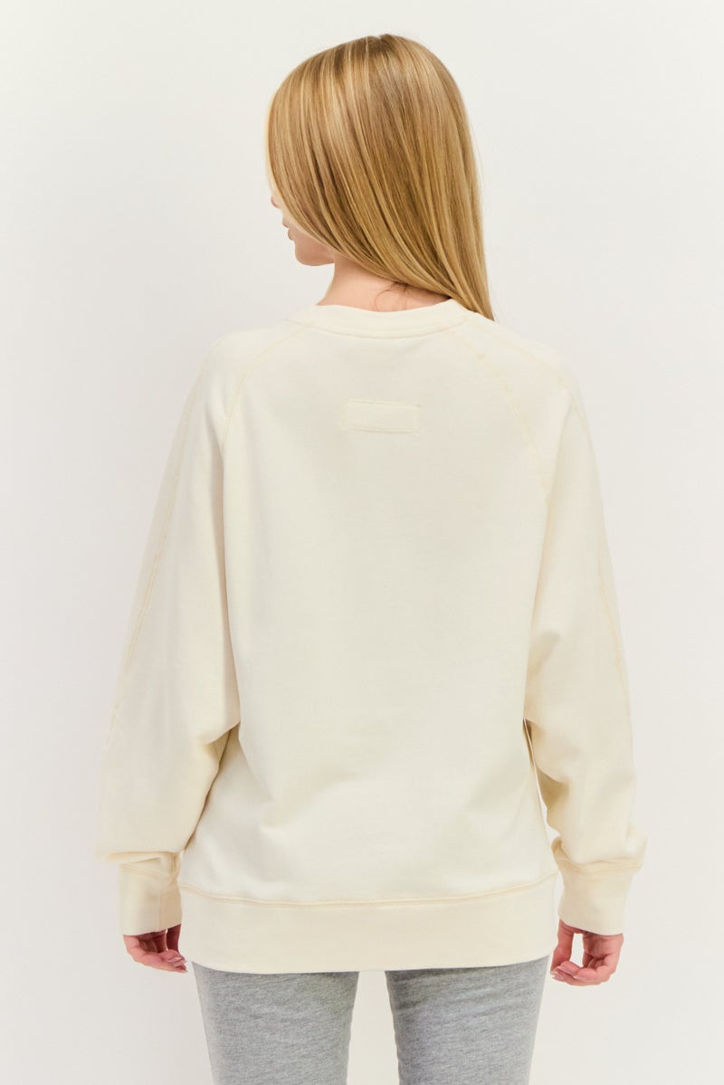 PUMA Women Sportswear Fit Long Sleeves Training Sweatshirt, Cream  - Image 4