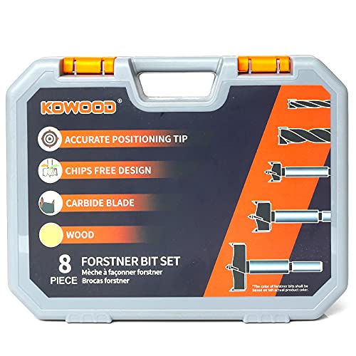 KOWOOD Forstner Bit Set, Wood Drilling, w/Carbide Tipped 8 Piece Set by KOWOOD - Image 1