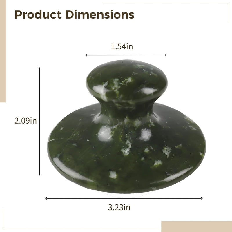 أداة تدليك الجسم والوجه من حجر الجوادا الأخضر الأملس للاسترخاء - Image 5