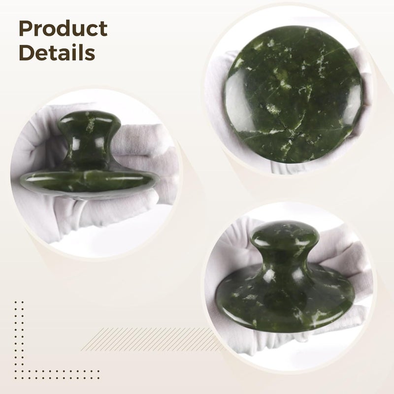 أداة تدليك الجسم والوجه من حجر الجوادا الأخضر الأملس للاسترخاء - Image 4