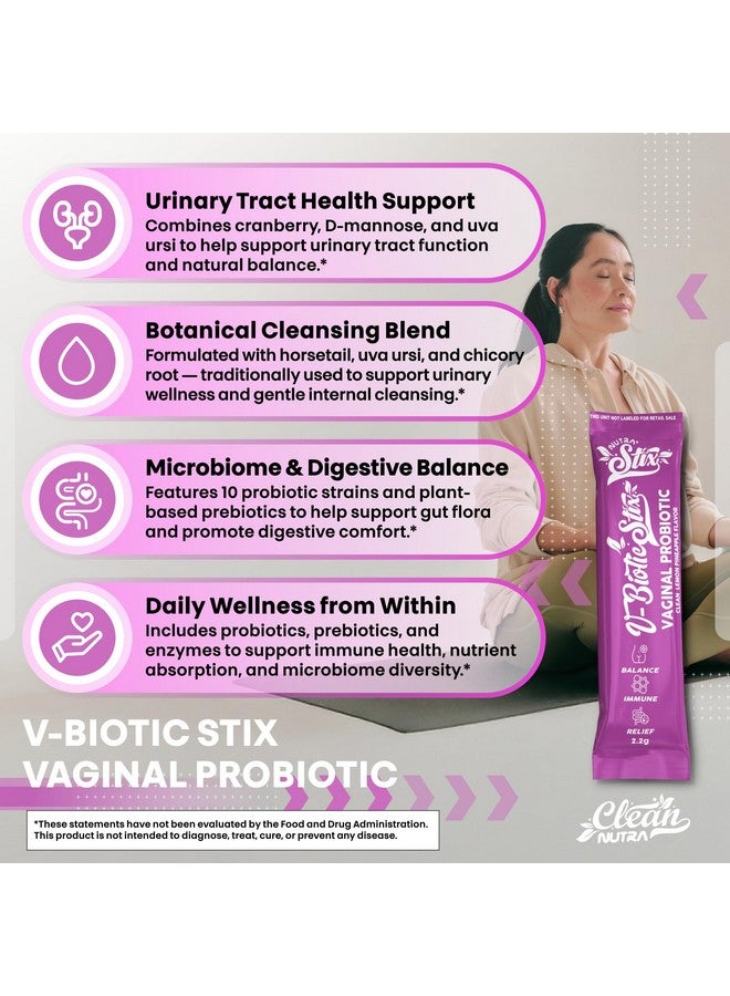Clean Nutraceuticals Vaginal Probiotics for Women with Cranberry Extract, D-Mannose, Prebiotics, pH Balance for Women, Vaginal Health - Womens Probiotic Alternative to Gummies - 20 Stix - Image 5