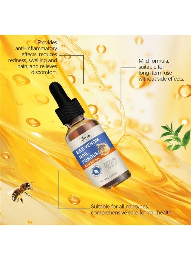 ximonth Bee Venom Nail Fungus Care Solution - Powerful Antifungal Treatment for Toenail & Fingernail, Repairs Damaged Nails, Enhances Nail Toughness, Mild Formula with Tea Tree Oil, 50ML - Image 4