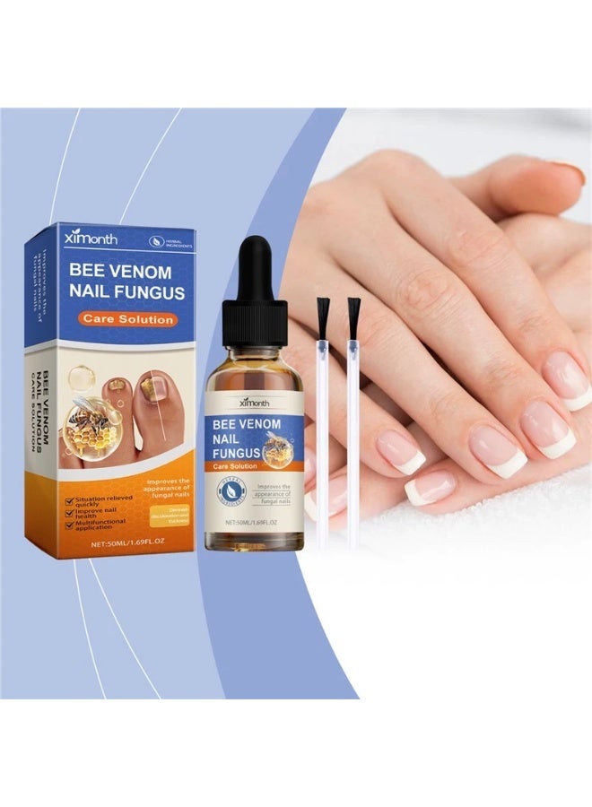 ximonth Bee Venom Nail Fungus Care Solution - Powerful Antifungal Treatment for Toenail & Fingernail, Repairs Damaged Nails, Enhances Nail Toughness, Mild Formula with Tea Tree Oil, 50ML - Image 1