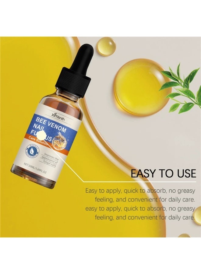 ximonth Bee Venom Nail Fungus Care Solution - Powerful Antifungal Treatment for Toenail & Fingernail, Repairs Damaged Nails, Enhances Nail Toughness, Mild Formula with Tea Tree Oil, 50ML - Image 3