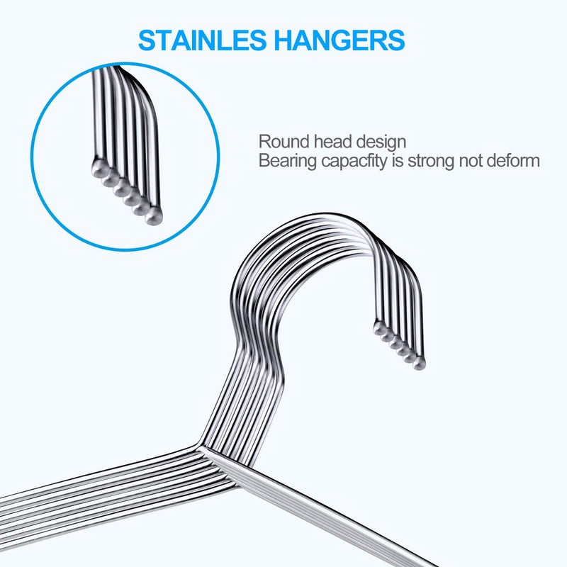 Timmy Wire Hangers 50 Pack Coat Hangers Strong Heavy Duty Metal Hangers 16.5 Inch Ultra Thin Space Saving Clothes Hangers By Timmy - Image 2