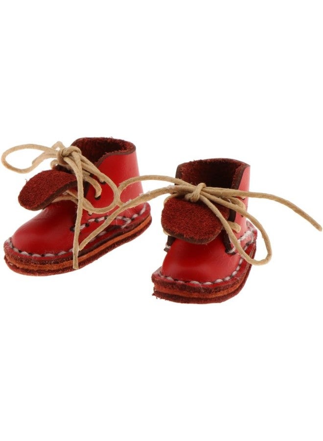 silvercnc Fashion Doll Shoes PU Leather Ankle Boots for Blythe Takara 1/6 BJD Girl Dolls Clothing, 3 Colors for Choose - Red  - Image 1