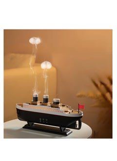 Titanic Ship Model Essential Oil Diffuser & Cool Mist Humidifier – 250ml Vintage Aromatherapy with Jellyfish Smoke Ring Spray, 4 LED Light Modes, Ultra-Quiet (28dB), 8H Timer, Auto Shut-Off, Remote Control, BPA-Free – Perfect for Home, Office, Baby & Unique Gifts