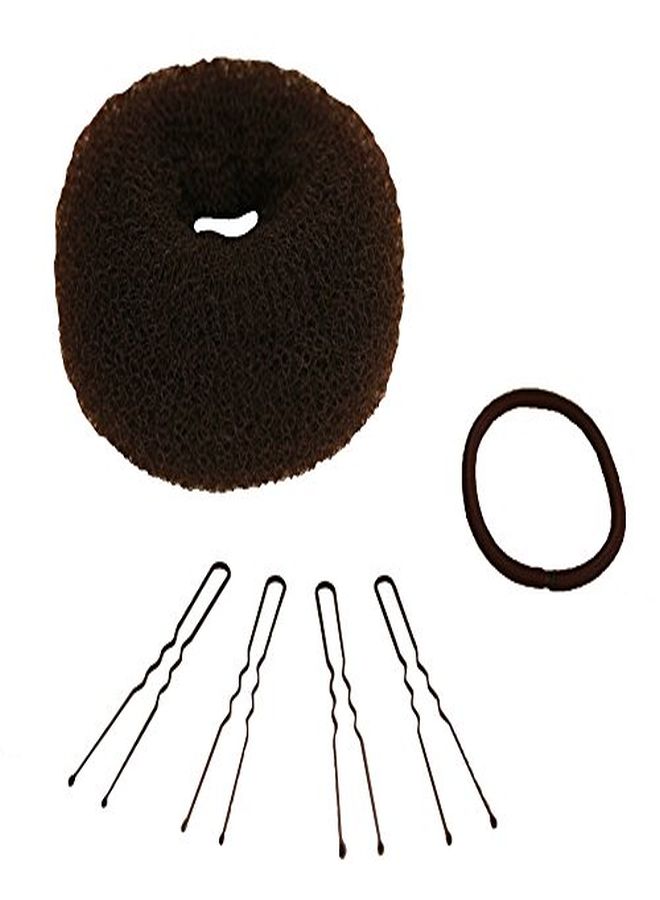 Mia Bun Ease, Bun Maker, Updo Styling Tool, Rolls Into Hair Sock Method, Extra Large 4.5", Brown, For Women, Girls, Dancers 1Pc - Image 3