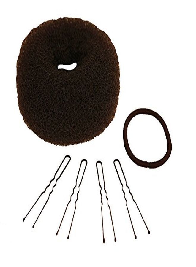 Mia Bun Ease, Bun Maker, Updo Styling Tool, Rolls Into Hair Sock Method, Extra Large 4.5", Brown, For Women, Girls, Dancers 1Pc - Image 4