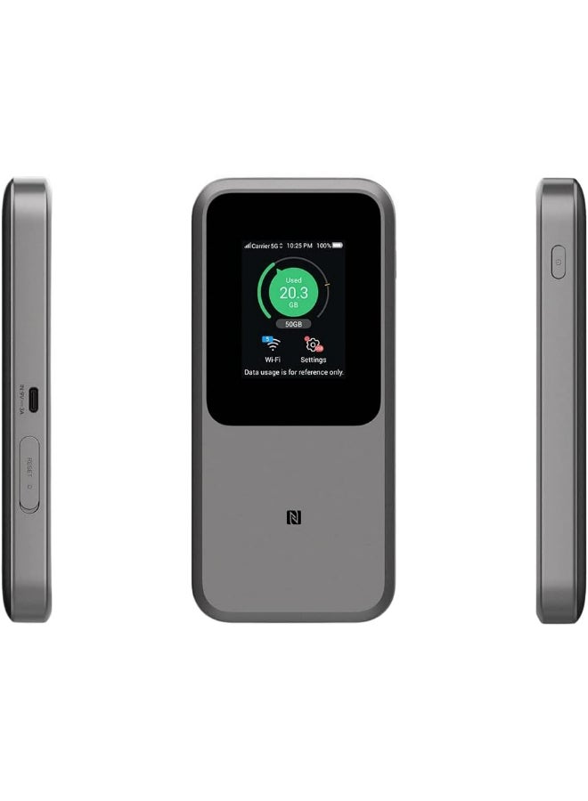 ZTE The Most Powerful Portable Router 5G with Huge 10000mAh Battery, 18W Reverse Charge, NFC, 2.4” Touch Screen & Connects 64 Devices – Sim Slot UNLOCKED - ZTE By STC (MU5120) Grey - Image 2