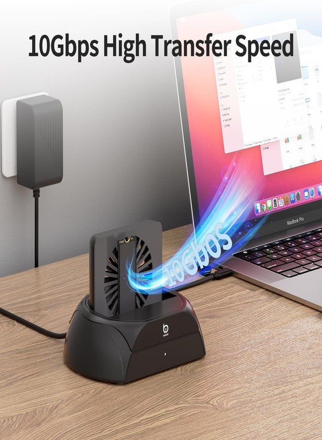 xiaobi Hard Drive Docking Station, Pcie NVMe Adapter with Cooling Fan Superior Cooling Efficiency, External Hard Drive Reader Compatible with M.2 NVMe/SATA SSD & 2.5" and 3.5" SATA HDD SSD - Image 4