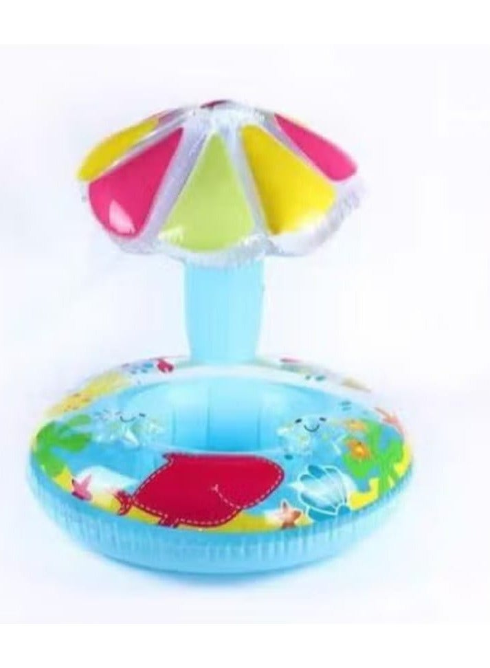 Mushroom Shaped Swimming Ring for Kids Summer Party Blue (2-8 Years) Multicolor
