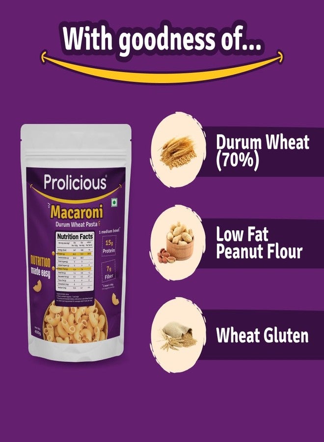 Prolicious Durum Wheat Macaroni Pasta | 2X Protein & High Fiber | No Maida | Plant Based | 400g - Image 5