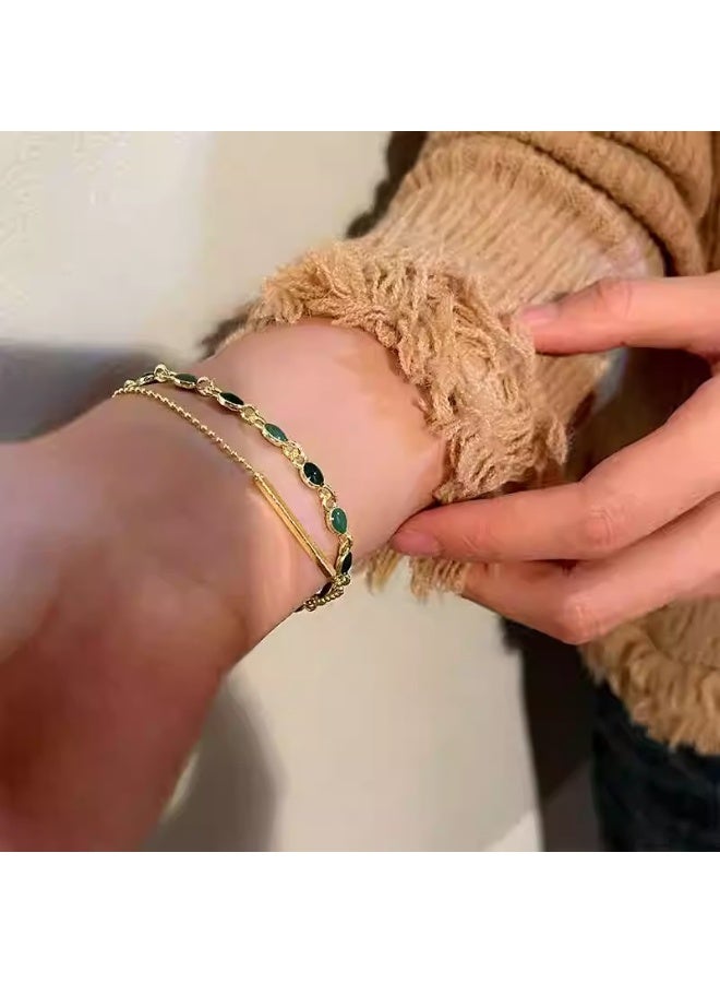 Double Layer Bracelet for Women – Elegant Minimalist Bangle, Niche Light Luxury Jewelry Gift for Girlfriend, High-End Layered Wrist Accessory - Image 3