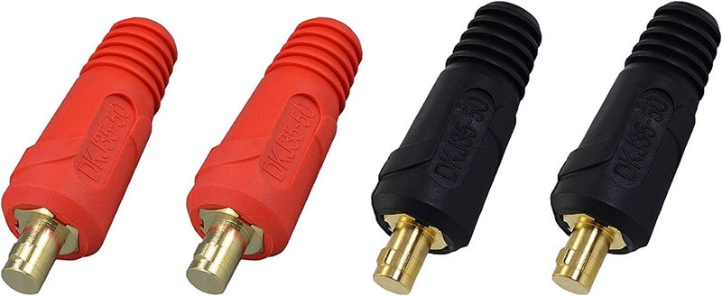 RIVERWELD TIG Welding Cable Panel Connector Plug DKJ35-50 315Amp with Red and Black Color Dinse-Style Quick Fitting 4pcs - Image 1