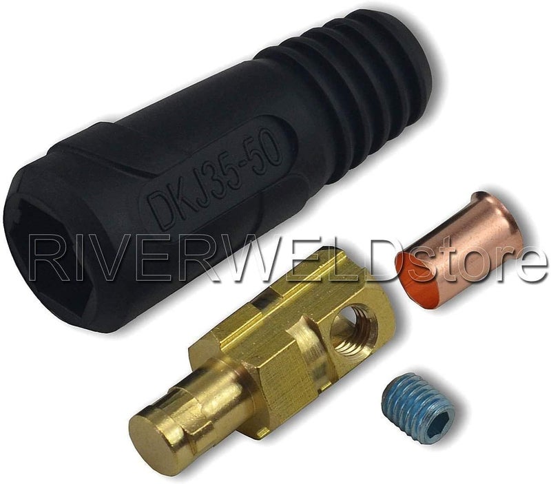 RIVERWELD TIG Welding Cable Panel Connector Plug DKJ35-50 315Amp with Red and Black Color Dinse-Style Quick Fitting 4pcs - Image 4