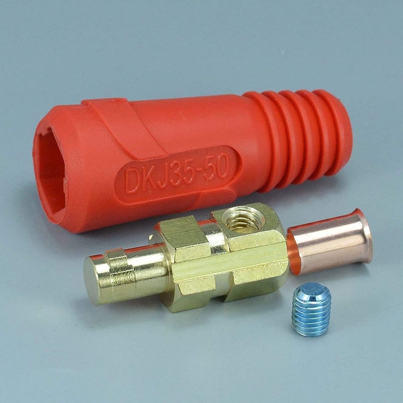 RIVERWELD TIG Welding Cable Panel Connector Plug DKJ35-50 315Amp with Red and Black Color Dinse-Style Quick Fitting 4pcs - Image 3