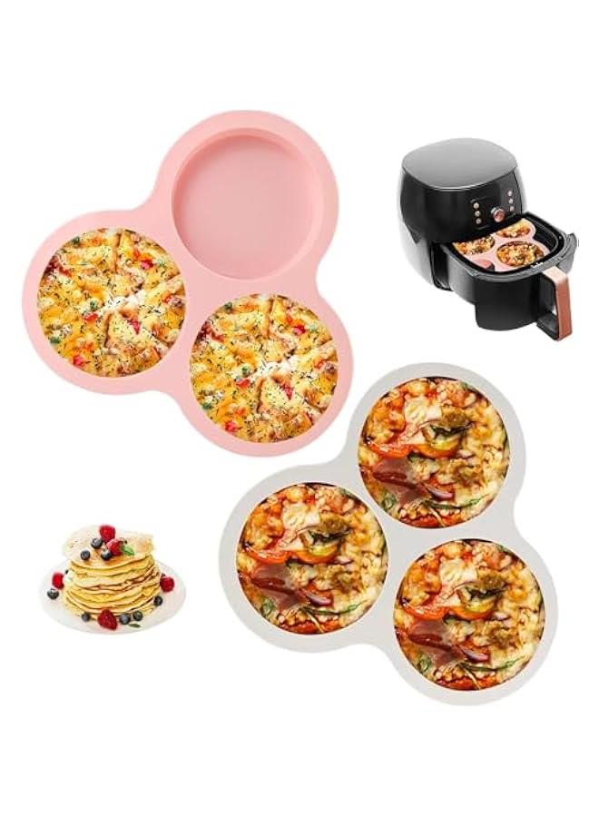 HOOKOR 2Pcs Silicone Air Fryer Egg Mold, Air Fryer Accessories Reusable Non-Stick Silicone Muffin Pans Pancake Mold for Breakfast Egg Sandwiches Baking Hamburger Cupcake Egg Pan  - Image 1