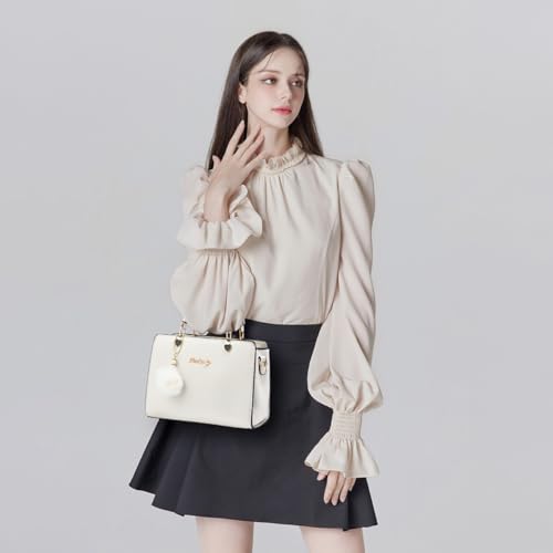 Xiaoyu Fashion Purses and Handbags for Women Ladies Small Crossbody bag Top Handle Satchel Shoulder Bags Totes (White) - Image 2