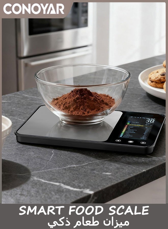 CONOYAR Smart Food Scale, Digital Kitchen Weight Scale with Nutritional Calculator, Weighing Scale with 10 Nutrients Tracking for Food, Calorie Counter, Weight Loss, Calculating Food Facts - Image 3