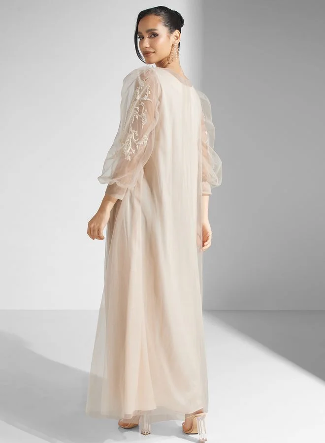 Fashion Trends by Suzy Matar Embellished V-Neck Dress