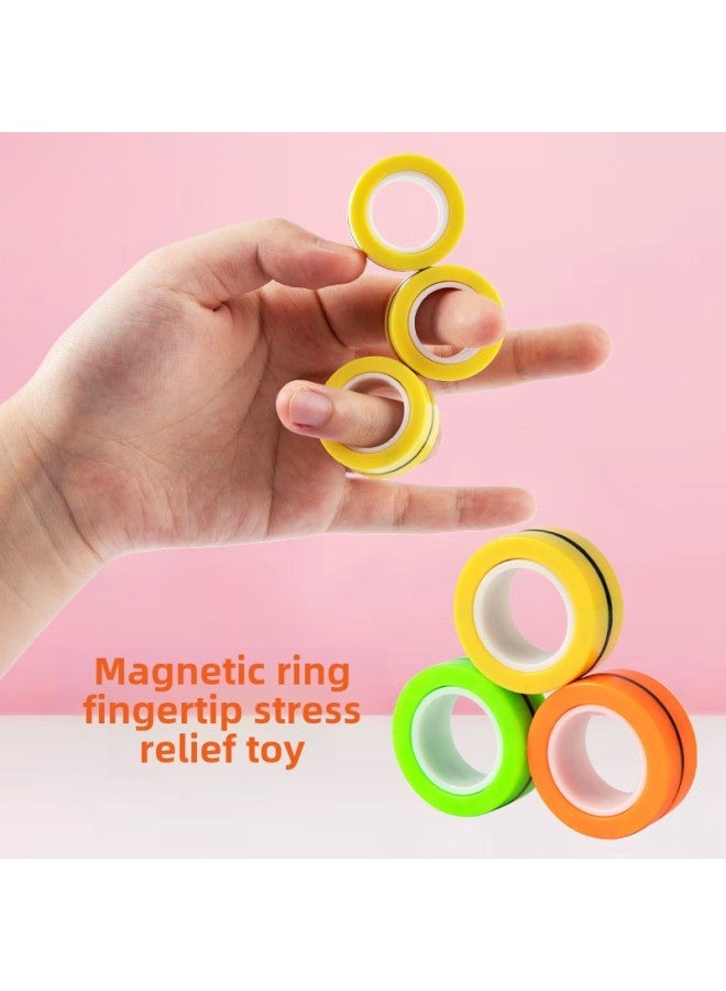 Decompression Toy Strange Magnetic Ring Ring Strong Magnetic Finger Fingertip Gyro Toy Decompression-Color:Upgraded Magnetic Single Naked Outfit (5 Colors Optional)  - Image 3