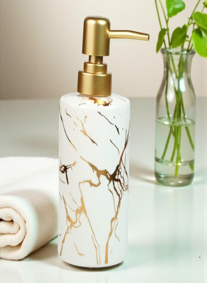 SaSaSa Ceramic Soap Dispenser Set of 1 | Bathroom & Kitchen Refillable Liquid Soap Dispenser Set with Pump | Ceramic Lotion & Hand Wash Bottle for Sink | Gift for Home, (12233) - Image 1