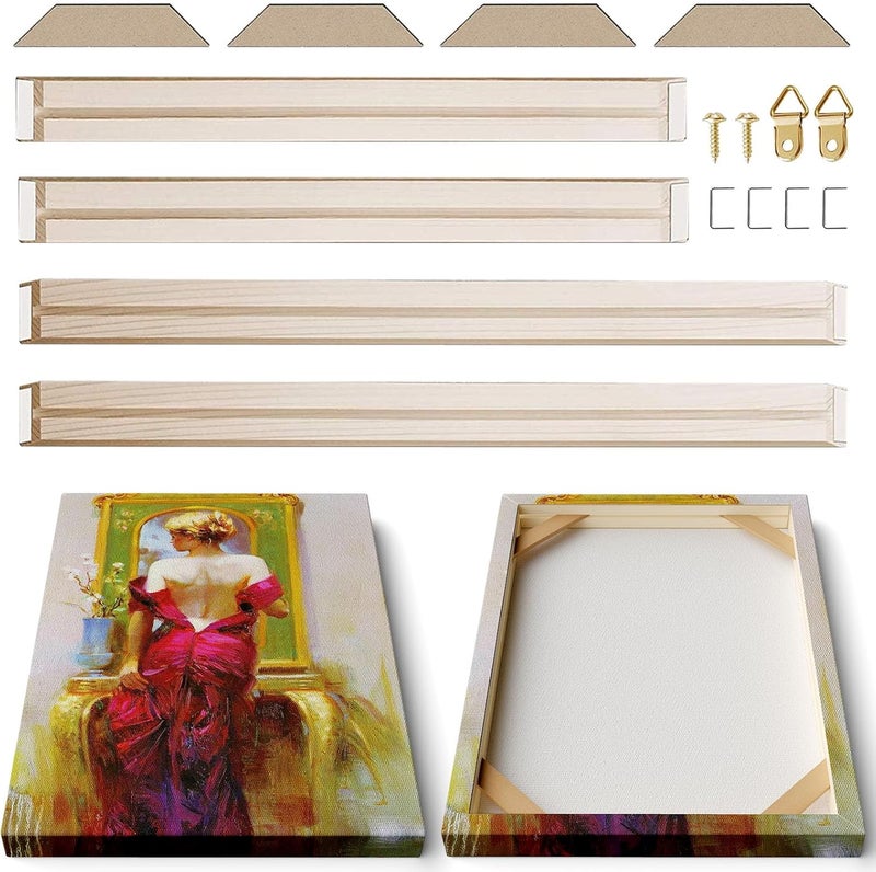 Sunwes Stretcher Wooden Bars for Canvas and Artwork Framing, 1.25-inch Bars Frame Kit for Gallery Wrap Oil Painting, Easy to Assemble, Ideal for DIY Framing Wall Art, Studio, Home Projects 18x20in - Image 1