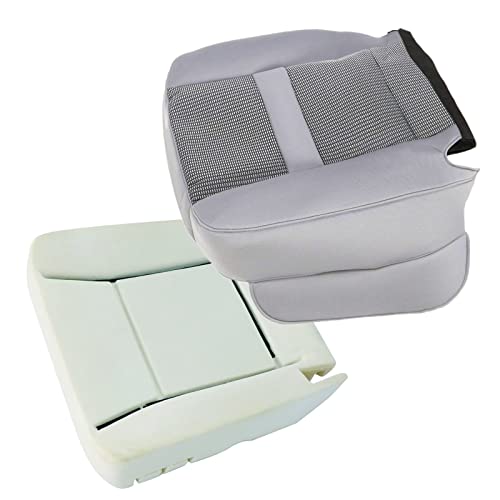 NLQR Cloth Gray Front Driver Side Bottom and Seat Cushion Replacement Seat Covers Compatible with Dodge Ram 1500 2500 3500 4500 5500 2006 2007 2008 2009 2010 - Image 1