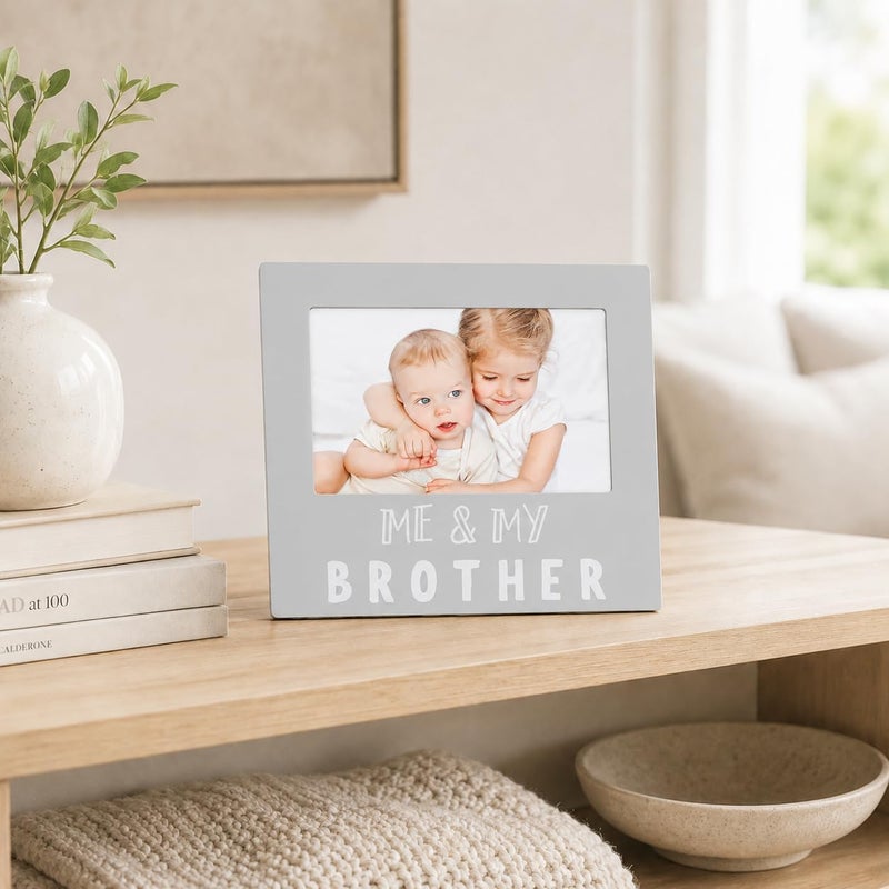 pearhead Me and My Brother Sentiment Photo Frame,Sibilng Pictures, Gray,1 Count(Pack of 1) - Image 3