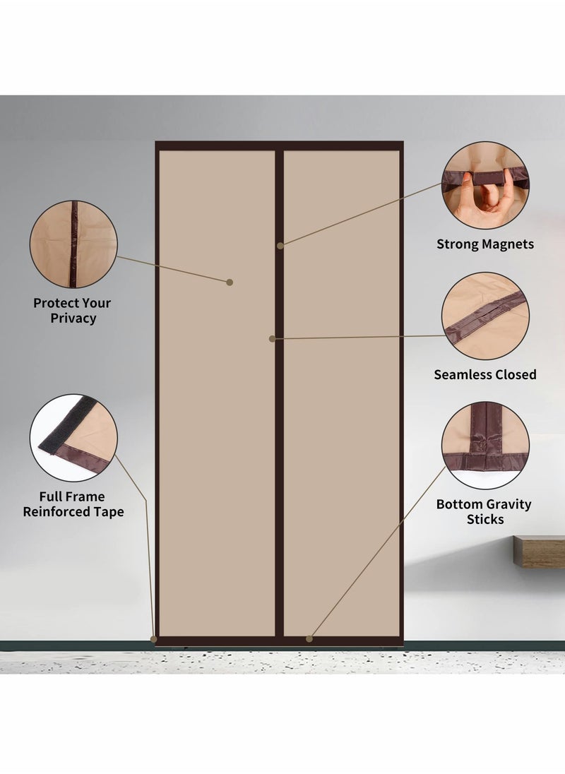 KASTWAVE - Magnetic Insulated Door Curtain, Thermal Door Cover Door Screen Auto Closer Self-Closing Privacy Screen Door for Air Conditioner Room, Patio, Bedroom-Hands Free - Image 1
