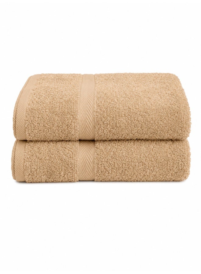 Princess 2-Piece Fast Absorbent Bath Towel Set Beige 70 x 140cm - Image 1