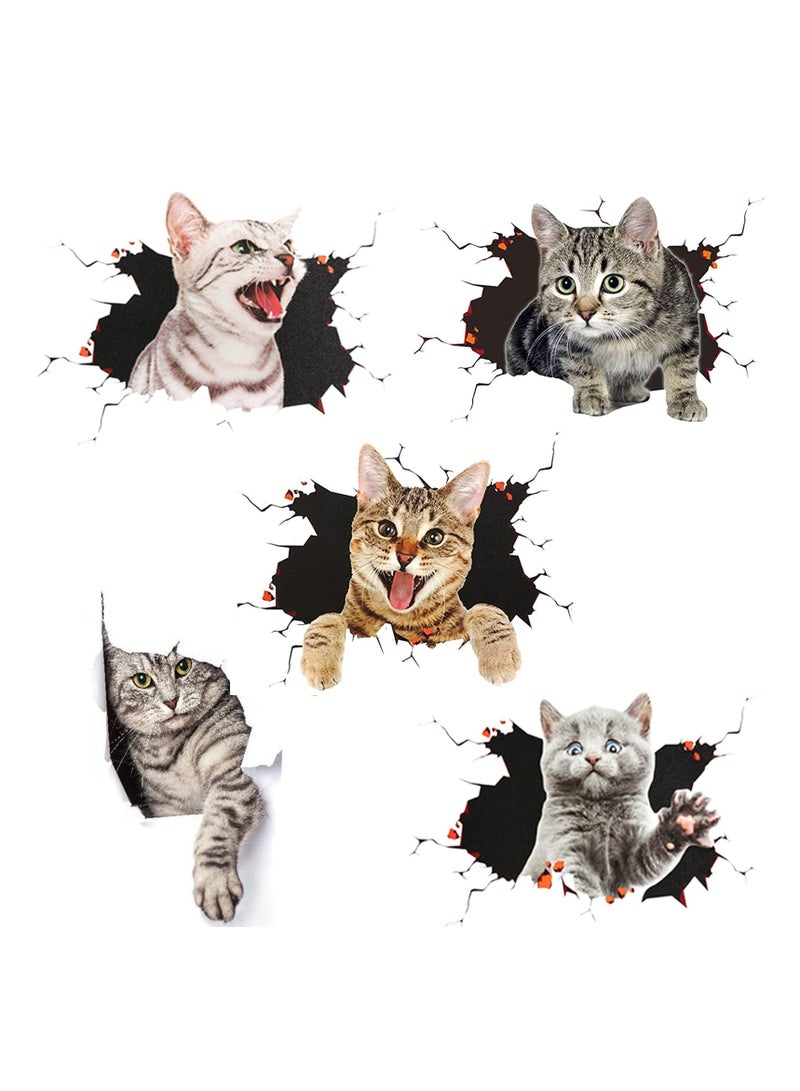 SOLARAE 3D Wall Stickers Cats Wall Decals Vinyl Art Murals Easy to Peel Easy to Stick Safe on Painted Walls for Living Room Baby Rooms Bedroom Toilet House Wall DIY Decoration - Image 1