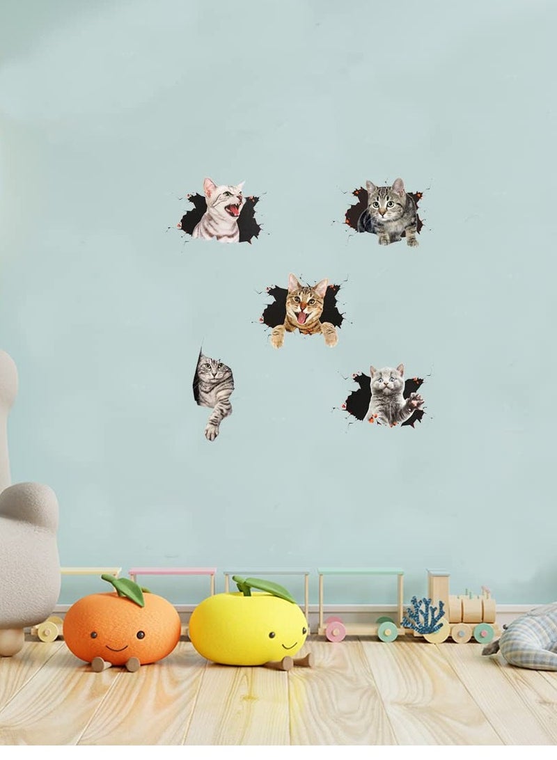 SOLARAE 3D Wall Stickers Cats Wall Decals Vinyl Art Murals Easy to Peel Easy to Stick Safe on Painted Walls for Living Room Baby Rooms Bedroom Toilet House Wall DIY Decoration - Image 3