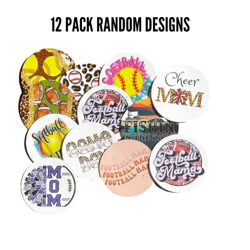 Lashicorn Freshie Sports Cardstock Cutouts Rounds 2.5” inch for Freshies Random Mix | 12 pk | For Scented Aroma Beads Bake with Mold for Car Freshie Designs, Softball, Baseball, Football, Pom and Cheer, Fishing - Image 4