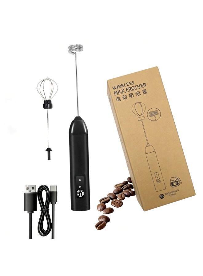 كيل › خفاقة كهربائية صغيرة محمولة بثلاث سرعات لخفق الحليب رأس خفاقة زنبركية محمولة يدويًا لصنع الرغوة للقهوة واللاتيه والكابتشينو  للكابتشينو الماتشا مع خفاقة من الفولاذ المقاوم للصدأ - Image 1