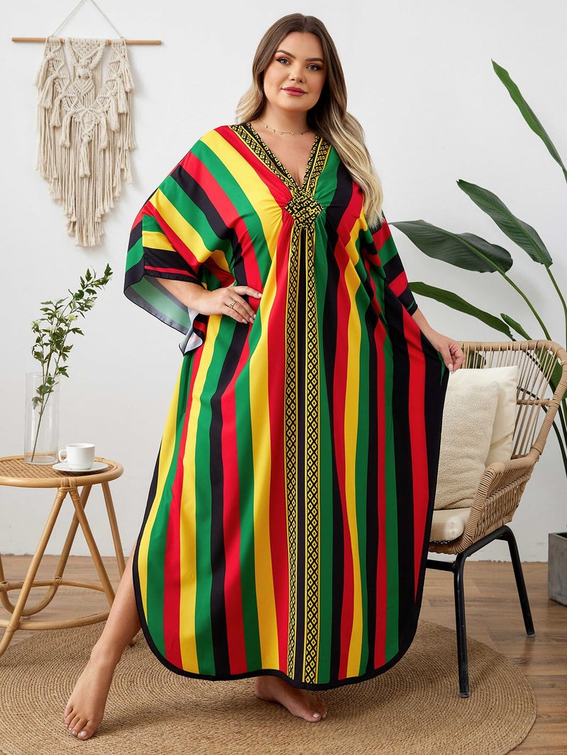KEYLORTING Kaftan Dress for Women - Plus Size Caftan Maxi Beach Dress Moo Moos Loungewear, Swimsuit Cover Up for Beach, Pool or Vacation - Image 2
