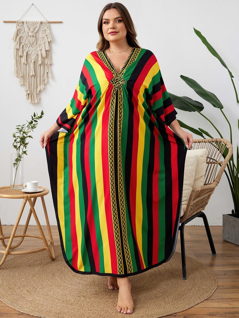 KEYLORTING Kaftan Dress for Women - Plus Size Caftan Maxi Beach Dress Moo Moos Loungewear, Swimsuit Cover Up for Beach, Pool or Vacation - Image 3