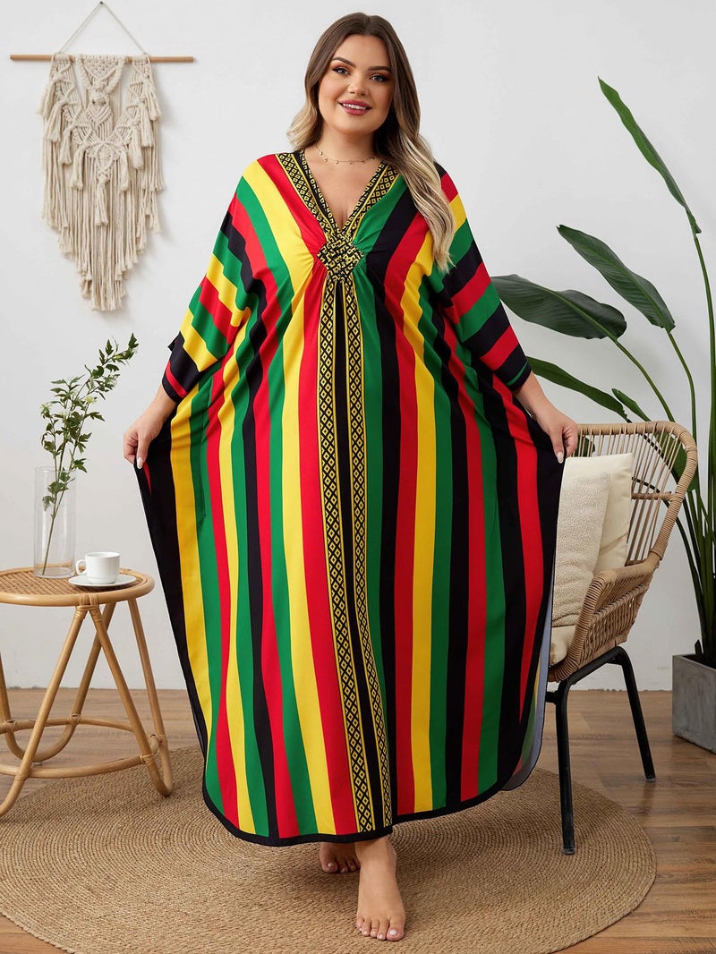 KEYLORTING Kaftan Dress for Women - Plus Size Caftan Maxi Beach Dress Moo Moos Loungewear, Swimsuit Cover Up for Beach, Pool or Vacation - Image 4