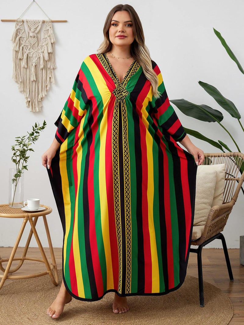 KEYLORTING Kaftan Dress for Women - Plus Size Caftan Maxi Beach Dress Moo Moos Loungewear, Swimsuit Cover Up for Beach, Pool or Vacation - Image 5