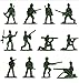 HAPTIME 100Piece Green Toy Soldiers 12 Poses Detailed and Balanced Mini Army Men Perfect for Pretend Play Educational Projects Cake Decorations and MilitaryThemed Parties 1 Inches Tall - Image 3