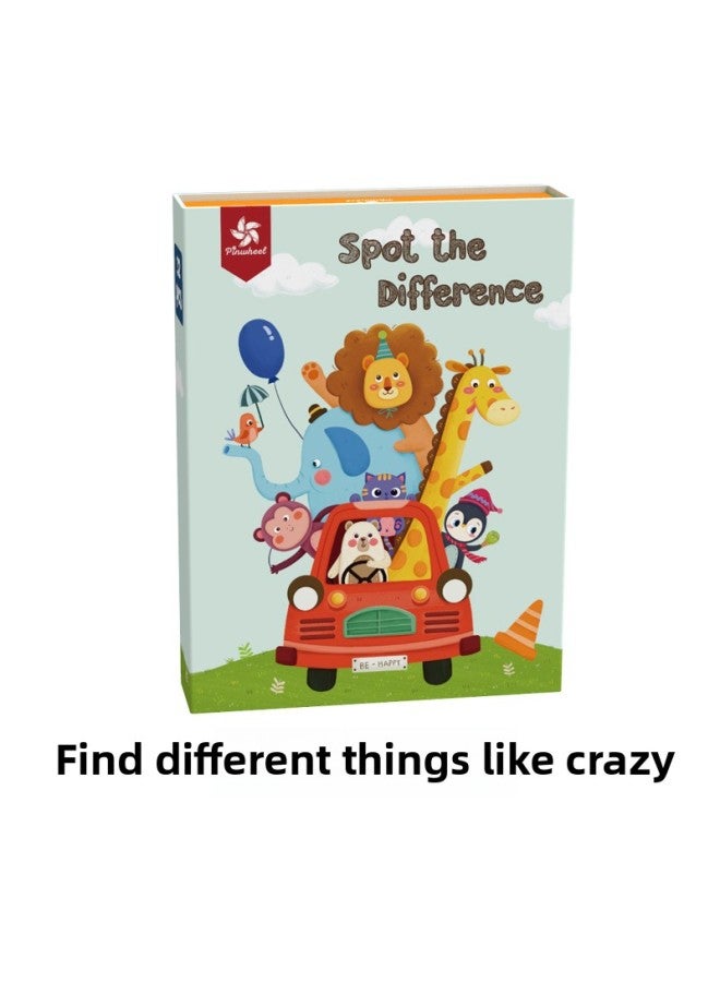 Pinwheel Concentration Training Card Erasable Find Different Attention Training Logical Thinking Educational Toys 3 +-Color:Crazy To Find Different [find Different Concentration Training]]  - Image 1